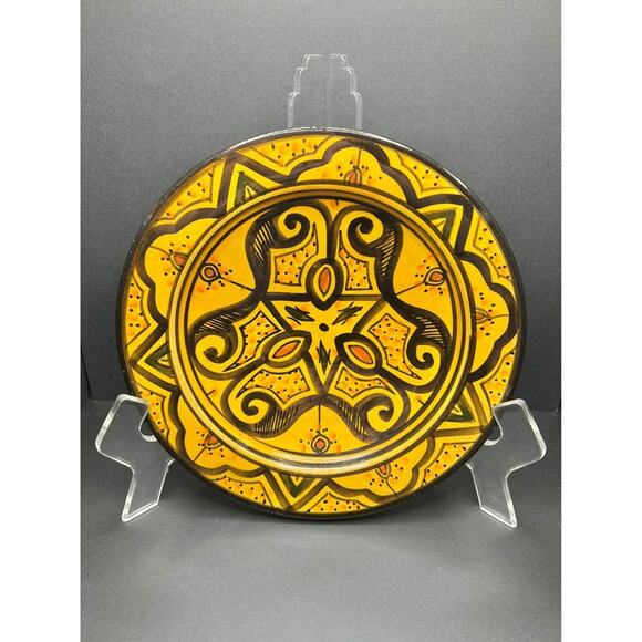 Vintage Handpainted Moroccan Mandala Plate - Picture 3 of 10